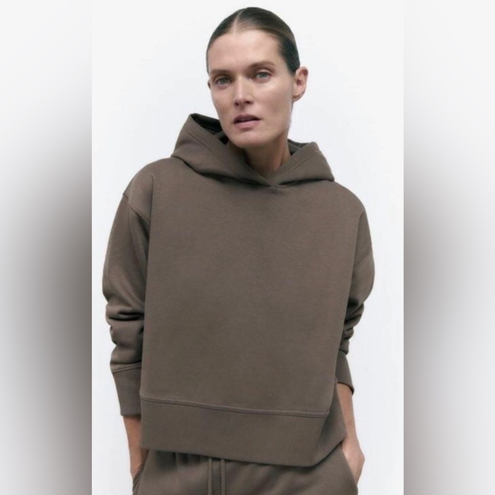 ZARA Hooded Rib Sweatshirt NEW with tags